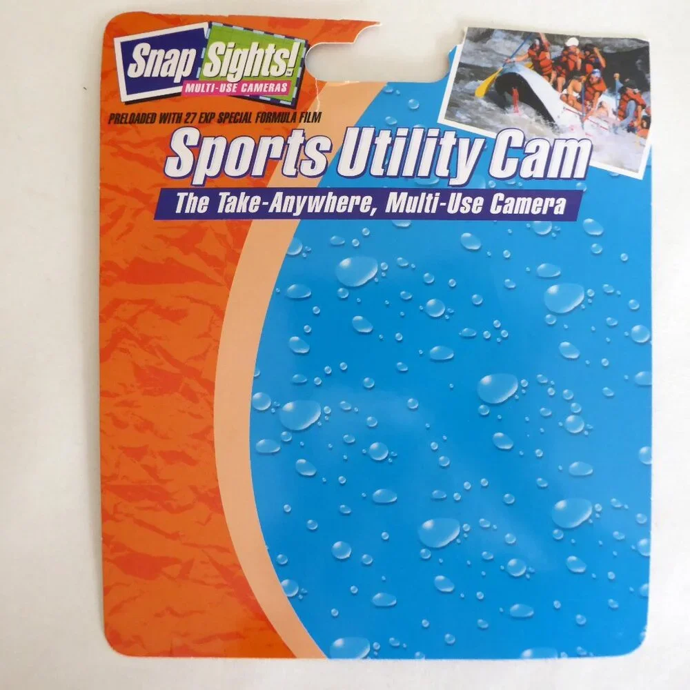USED ONCE WATERPROOF SPORT UTILITY COMPACT 35mm CAMERA IN CASING